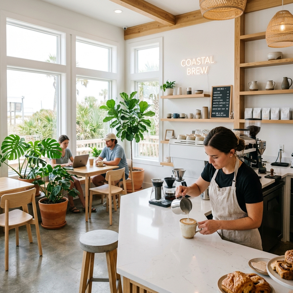 Local coffee shop vibe