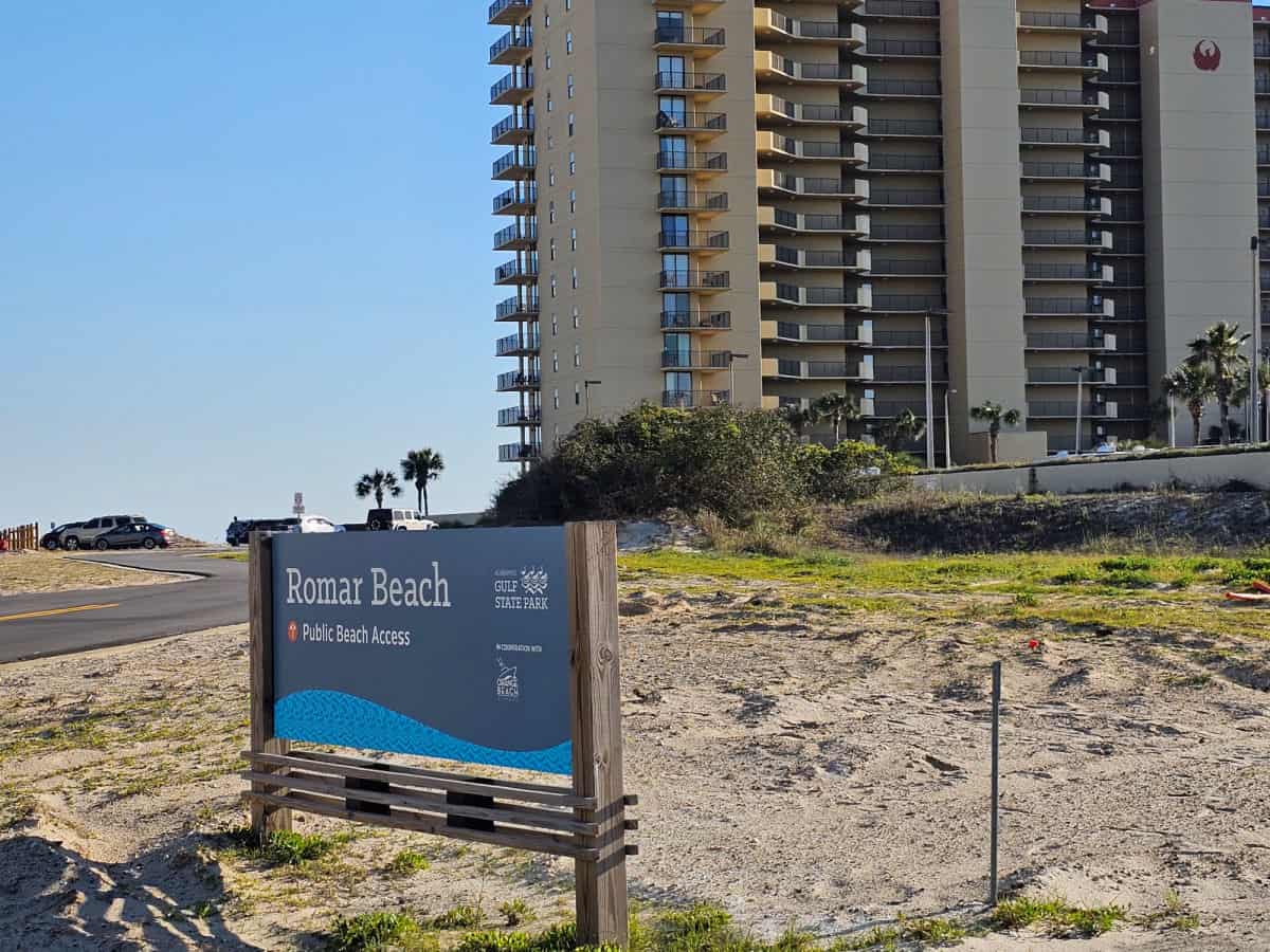Romar Beach public access in Orange Beach